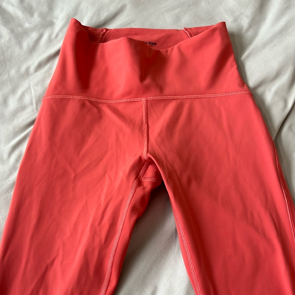 Lululemon coral leggings wunder train size 0
